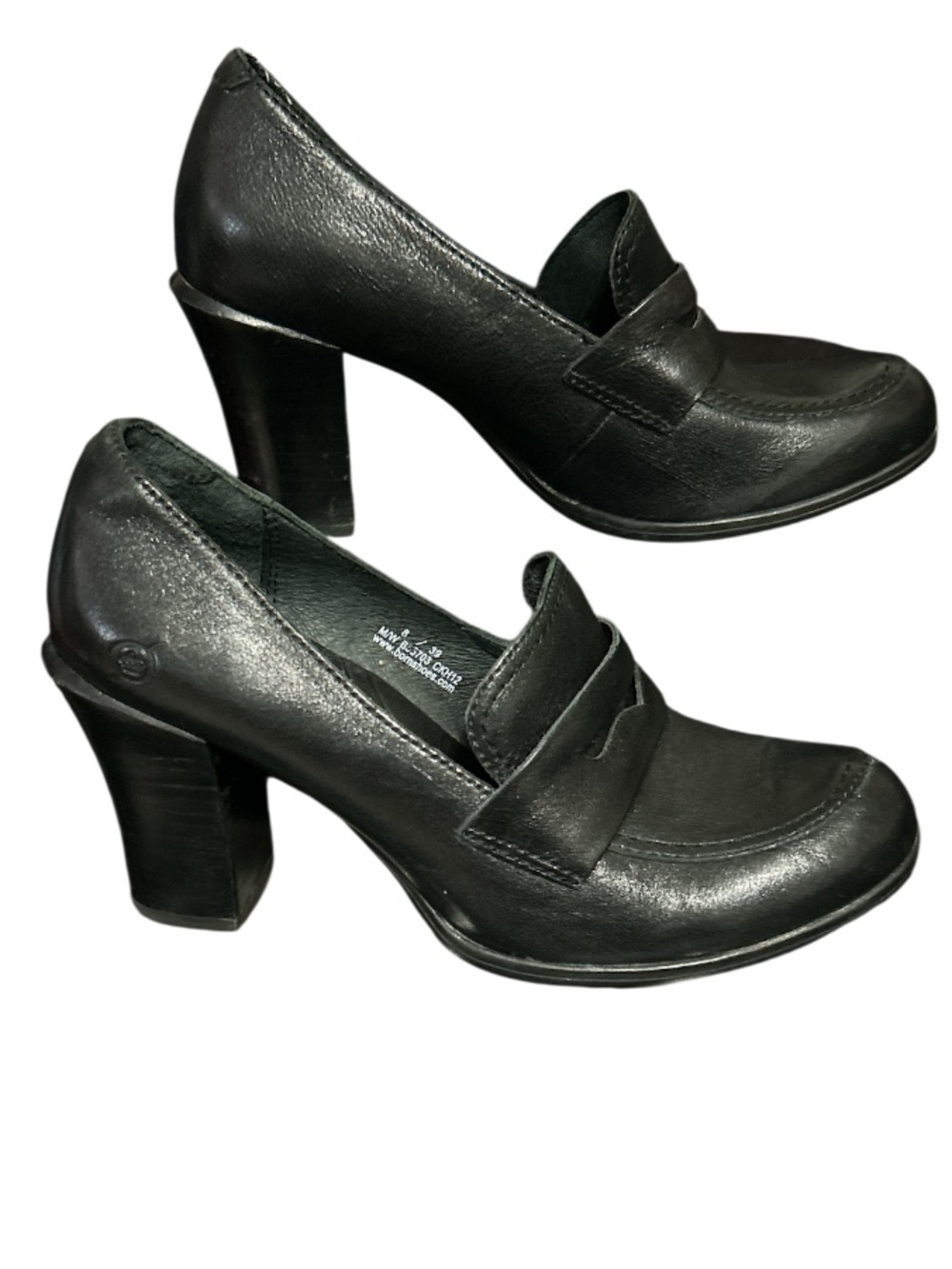 Born Holliston Leather Penny
Loafer Heels Black Womens Shoe
Size 8
